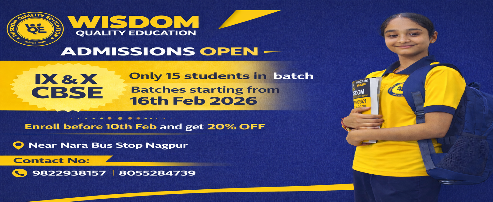 Wisdom Quality Education - Leading coaching classes in Nagpur for JEE, NEET, and MHTCET preparation